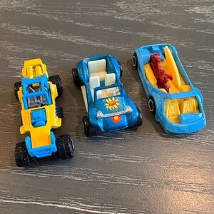 Mattel Blue and Yellow Toy Car Trio